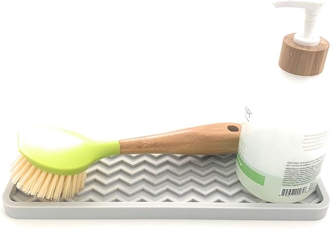 Happitasa Silicone Kitchen Sink Organizer Tray, Sponge Holder and Countertop - Image 2