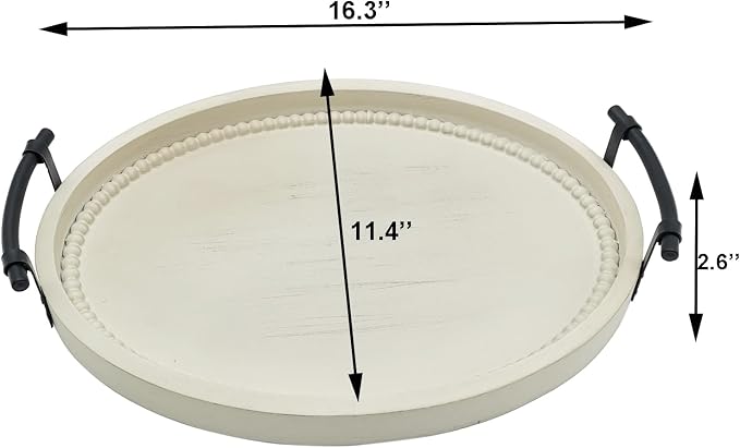 Oval Rustic Wooden Decorative Tray, Serving Tray - Image 4
