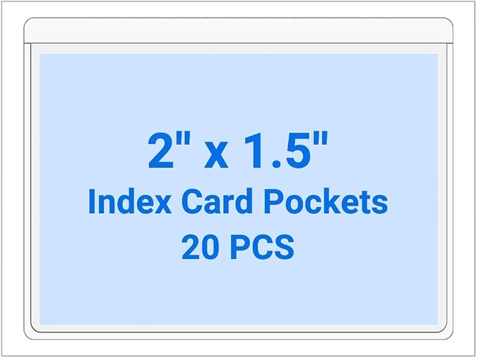 20 PCS Clear Self Adhesive Plastic Label Pockets, Top Loading Business & by Kvatr-X