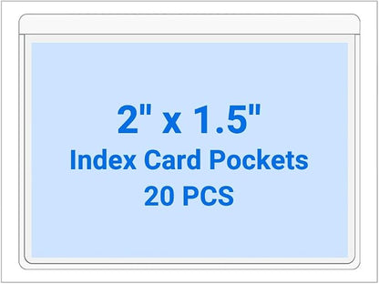 20 PCS Clear Self Adhesive Plastic Label Pockets, Top Loading Business & by Kvatr-X