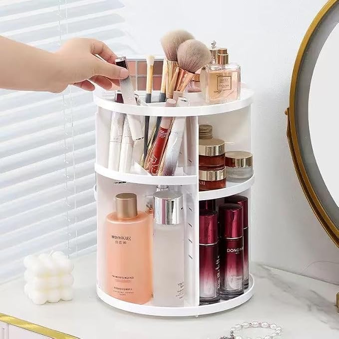 360 Rotating Makeup Organizer, Adjustable Cosmetic Storage Display by Unknown