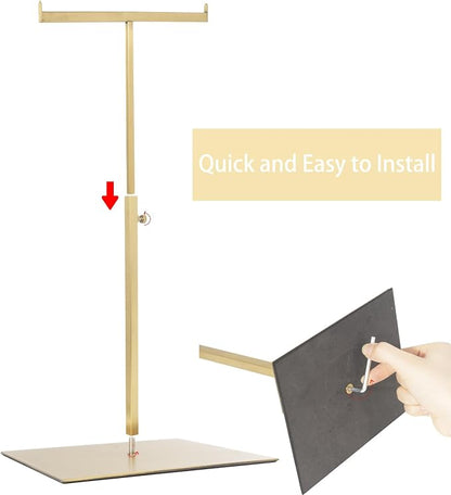 Display Stand Stainless Steel Jewelry Towers Bag Stand Tabletop Double Hook - Image 7