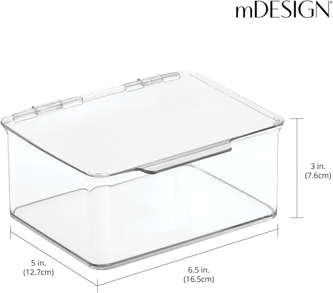 mDesign Plastic Playroom/Gaming Storage Organizer Box Containers, Hinged Lid - Image 3