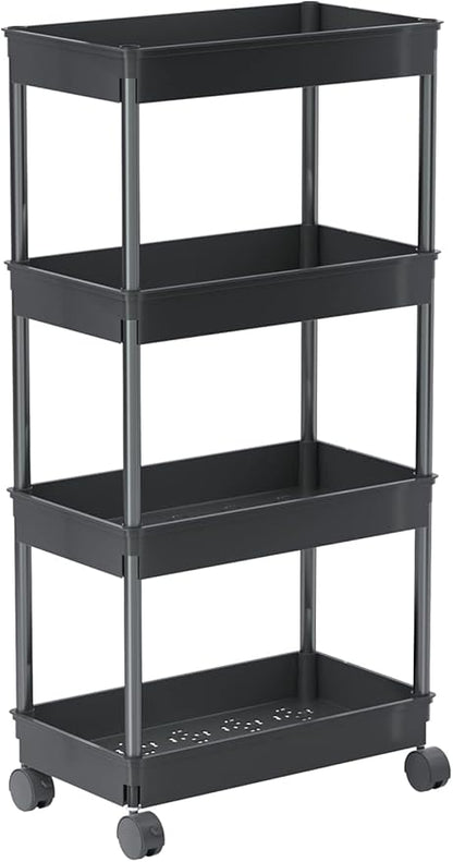 Sooyee 4 Tier Wide Storage Cart Mobile Shelving Unit Organizer Slide Out by Sooyee