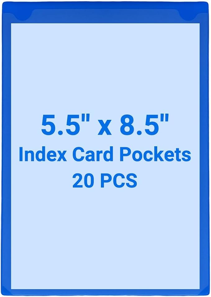 20 PCS Clear Self Adhesive Plastic Label Pockets, Top Loading Business & by Kvatr-X