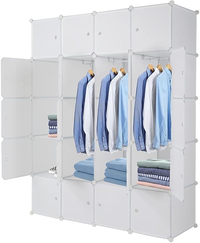 Cube Storage Organizer, 20-Cube Plastic Closet Cabinet, DIY Plastic Modular - Image 5