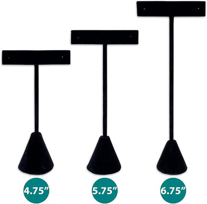 TheDisplayGuys - 4-3/4" T-Bar Jewelry Display Tower - Black Velvet - Earrings - Image 3
