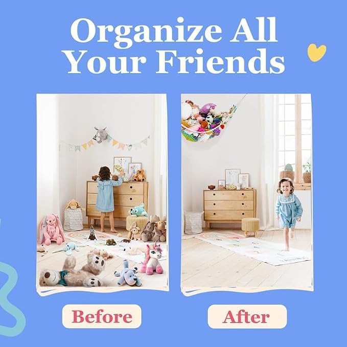 Stuffed Animal Hammock XL | Corner Stuffed Animal Storage & Plushie Net | Extra - Image 4