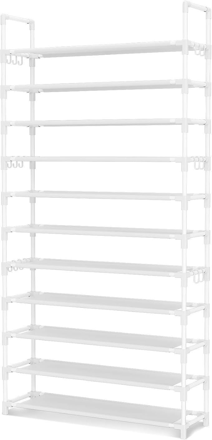 LANTEFUL 11 Tiers Tall Shoe Rack Holds 55 Pairs of Shoes - Image 8