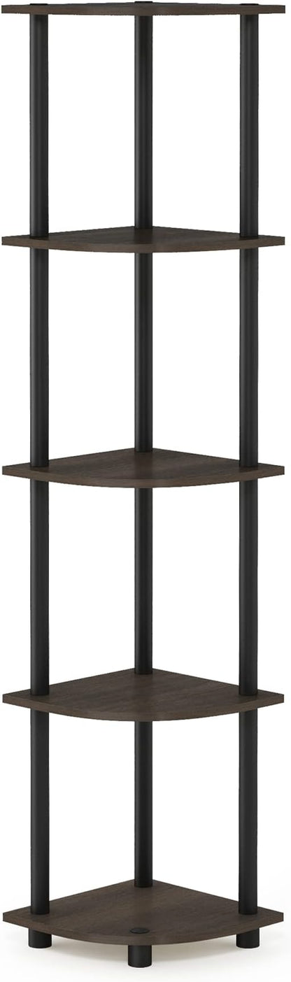 Furinno TURN-N-TUBE Corner Shelf, 5-Tier Corner Bookshelf, Open Storage Shelves - Image 10