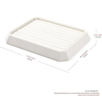 Premium PU Leather Stackable Jewelry Ring Display Tray Ring Earring Display - Image 7