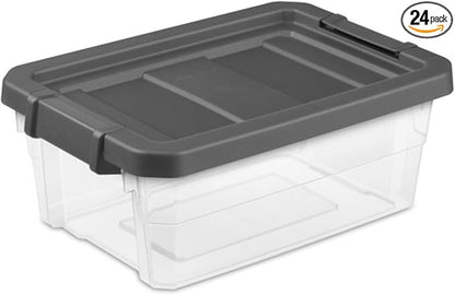 Sterilite 24-Pack Modular Stacker Box, Durable Clear Plastic Storage Bins by Sterilite