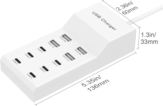 USB Charging Station for Multiple Devices USB Wall Charger Power Hub Strip - Image 3