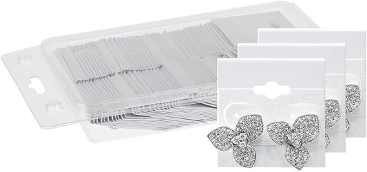 MOOCA 100 pieces of 1.5 x 1.5 inches Plain White Hanging Earring Cards Holder by Mooca