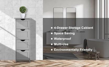 Bonnlo Skinny Bathroom Floor Storage Cabinet, 12 Inch Wide Deep Small Storage - Image 6