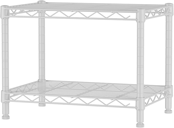 SINGAYE Small Wire 2 Shelves Pantry Metal Shelf Floor Organizer Under Desk | - Image 8