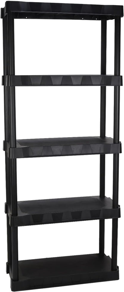5-Tier Black PP Storage Shelf 30×13.88×68.8in 350lbs Garage Basement Closet | - Image 5