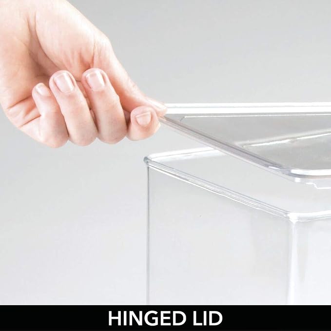 mDesign Plastic Stackable Toy Storage Bin Container Box, Hinge Lid - Image 2