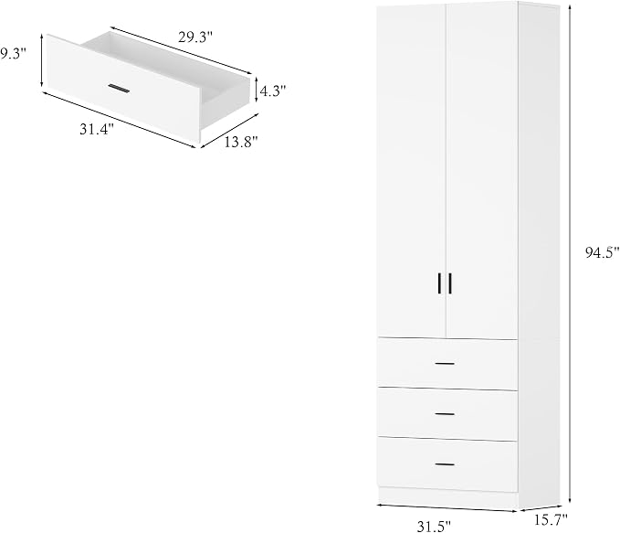 94.5" Extra Tall Wood Storage Cabinet, Office Cabinet - Image 2
