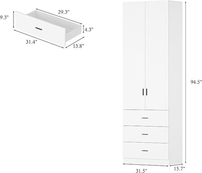 94.5" Extra Tall Wood Storage Cabinet, Office Cabinet - Image 2