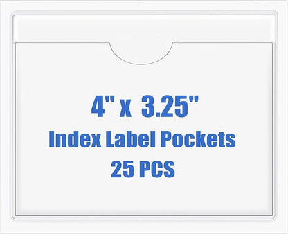 Origin-Joy 25 PCS Self-Adhesive Index Label Pockets by Origin-Joy