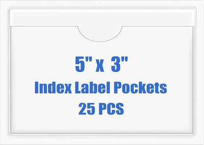 Origin-Joy 25 PCS Self-Adhesive Index Label Pockets by Origin-Joy