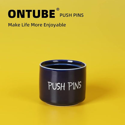 Ceramic Push Pins Holder, Paper Clips Dispenser Organizer - Image 5