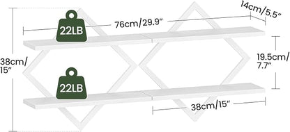 CHOEZON Floating Shelves, 2-Tier Hanging Shelves, Wall Shelf Set of 2, - Image 2