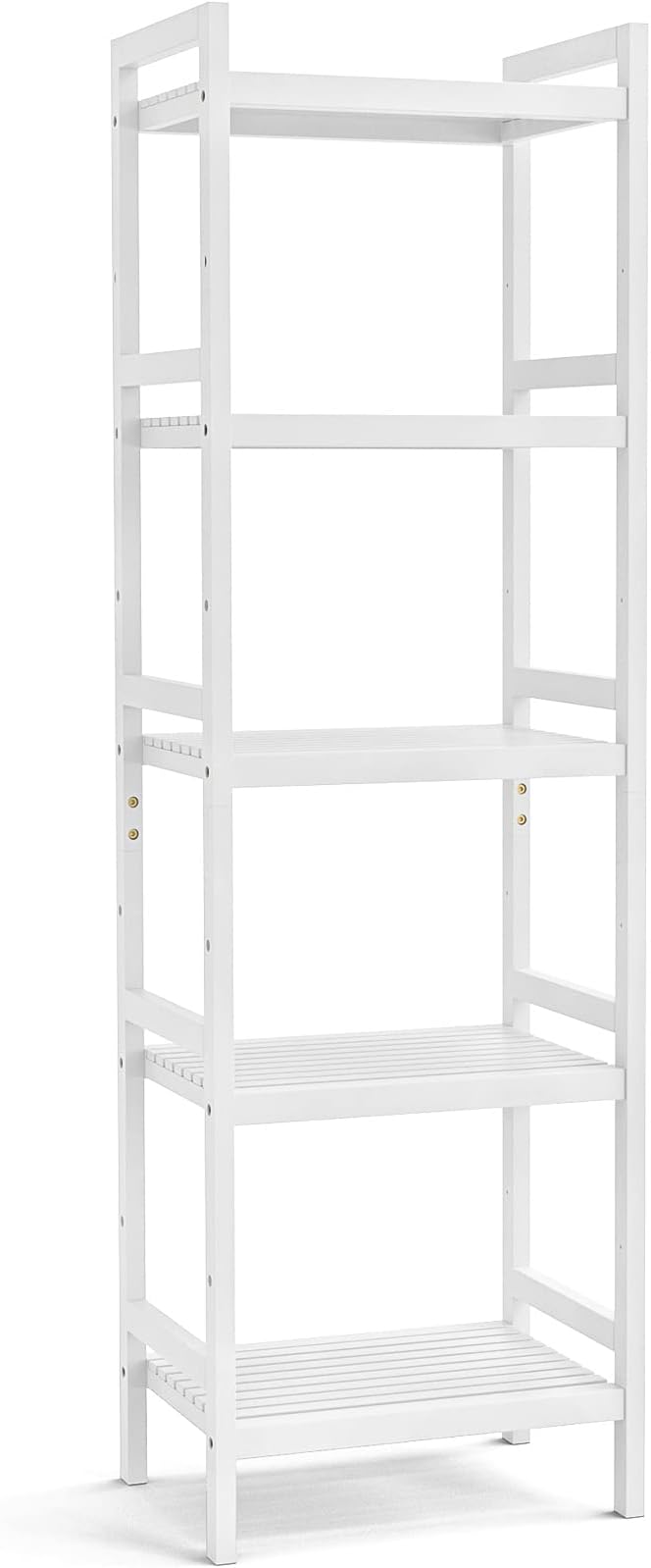 Homykic Bamboo Bookshelf, 5-Tier Narrow 55.9” Adjustable Book Shelf Bookcase - Image 8