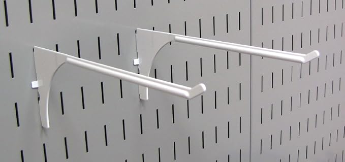 Wall Control 2-Piece White Metal Pegboard Hook, Extended Reach, 3.5x0.5x9in by Wall+Control