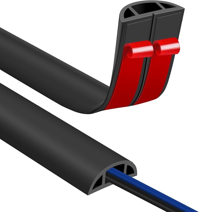 Floor Cord Covers for Wires 12FT Cable Hider Wire Cover Self Adhesive Cord by JAHOMFAI