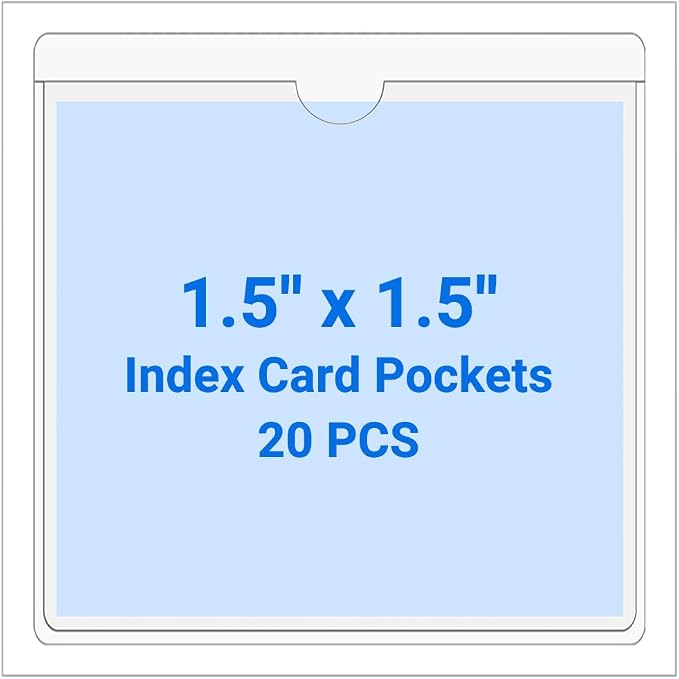 20 PCS Clear Self Adhesive Plastic Label Pockets, Top Loading Business & by Kvatr-X