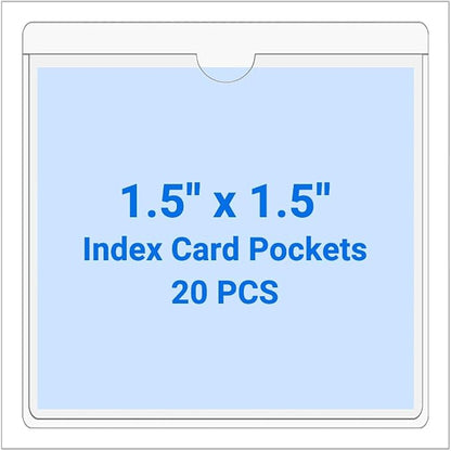 20 PCS Clear Self Adhesive Plastic Label Pockets, Top Loading Business & by Kvatr-X