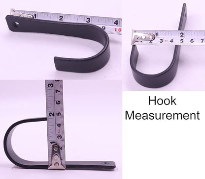 The Metal Magician Set of 4 Coat Hooks Wall Mounted Wrought Iron Hanger - Image 3