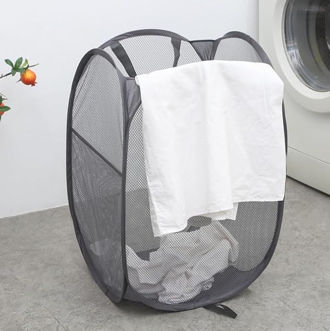 Foldable Mesh Popup Laundry Hamper, Laundry Basket Easy to Open and Fold - Image 4