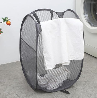 Foldable Mesh Popup Laundry Hamper, Laundry Basket Easy to Open and Fold - Image 4