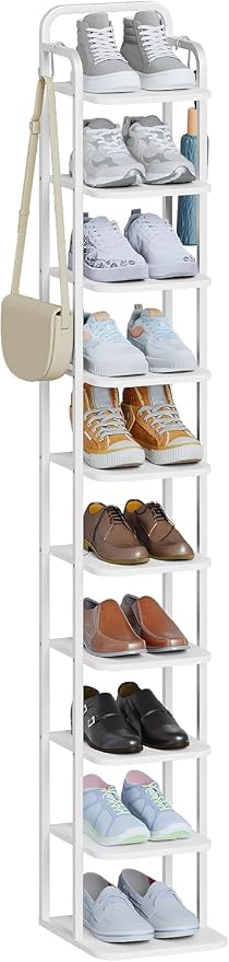 Hzuaneri 10 Tiers Vertical Shoe Rack, Narrow Shoe Tower, Tall Shoes Shelf - Image 9