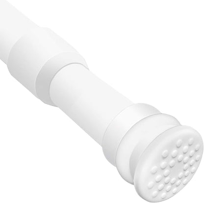 Spring Tension Curtain Rod 43-75 Inches White, Adjustable Extension Shower by QILERR