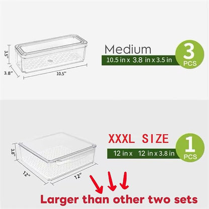 ZIJUND 4 Pack Fridge Organizer, Stackable Refrigerator Organizer Bins - Image 2