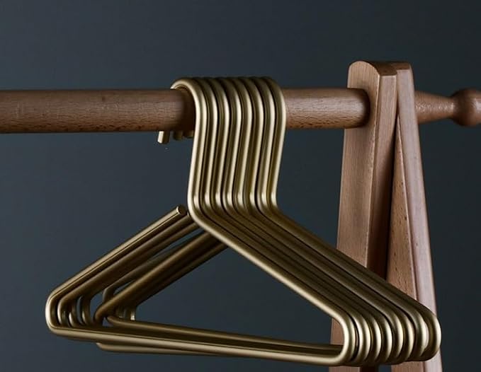 Premium Matte Gold Aluminum Coat Hangers 10 Piece Set, 16.5” Extra Smooth & - Image 3