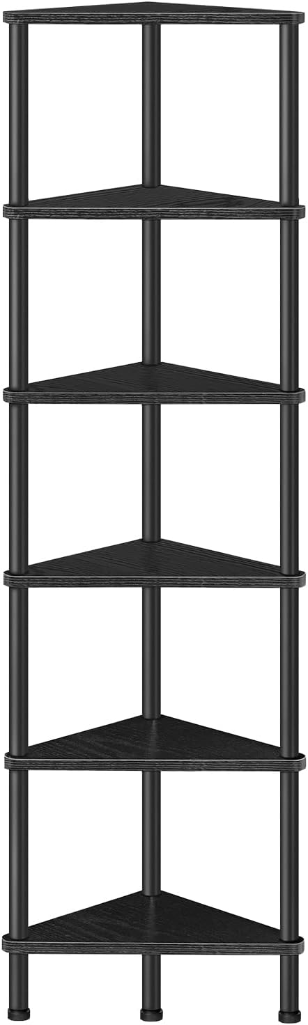 HOOBRO Corner Shelf Stand, Industrial 6-Tier Corner Bookshelf by HOOBRO