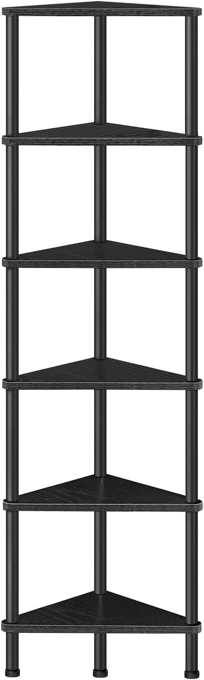 HOOBRO Corner Shelf Stand, Industrial 6-Tier Corner Bookshelf by HOOBRO