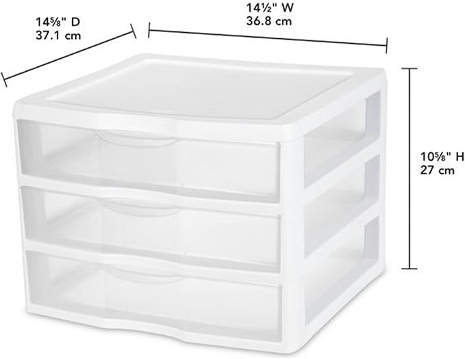 Sterilite 12-Pack Wide 3 Drawer Unit, Plastic Desktop Organizer - Image 3