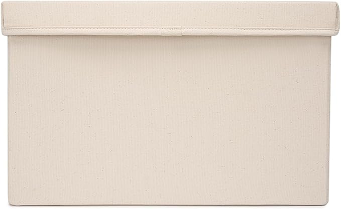 Foldable Storage Bins with Lids Cotton Canvas Rectangular Storage Box Ideal - Image 8
