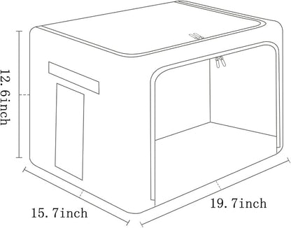 FHSQX 2 Pack Clear Window Storage Bins Large Foldable Fabric Storage Bins Boxes - Image 3