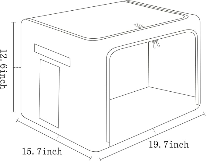 FHSQX 2 Pack Clothes Storage Bins Stackable Metal Frame Storage Box Large - Image 5