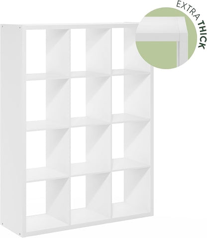 Furinno Cubicle Book Shelf, 12-Cube Bookshelf, Extra Thick Frame Reversible - Image 5