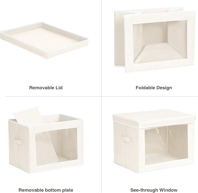 Homsorout Storage Bins with Lids, 3 Pack Large Storage Cubes with Window - Image 7