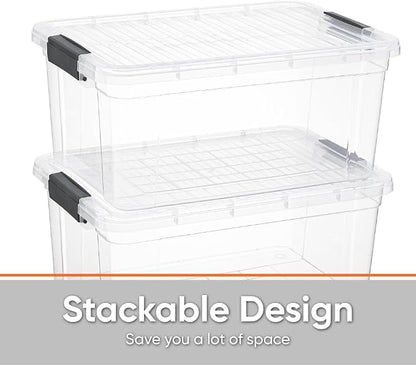 Superio Storage Bins with Lids, Stackable Totes, BPA Free, Odor Free, Organizer - Image 4