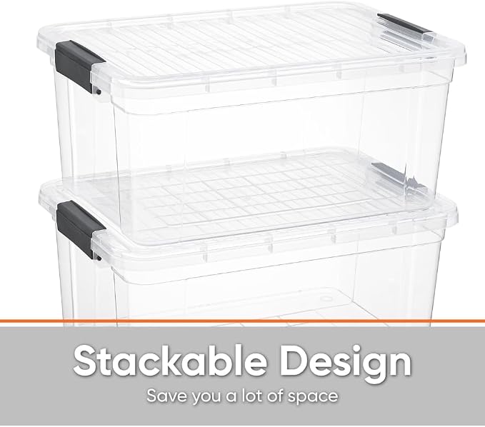 Superio Clear Storage Box with Lid, 36 Quart Plastic Container Bins - Image 4